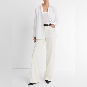 Vince Cotton Double-Waistband high -Rise Trouser